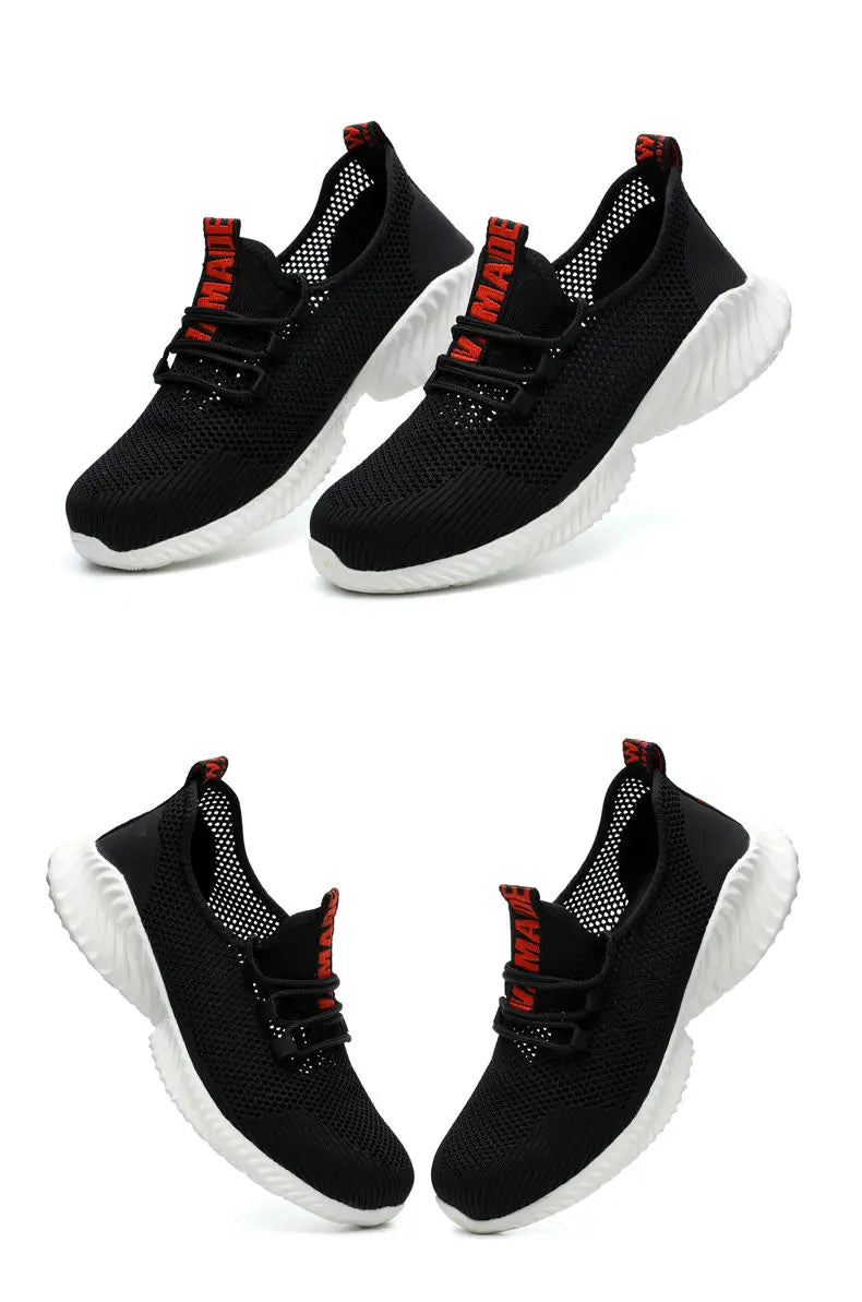 Work Boots Breathable Safety Shoes Men's Lightweight Summer Anti-Smashing Piercing Work Sandals Protective Single Mesh Sneaker