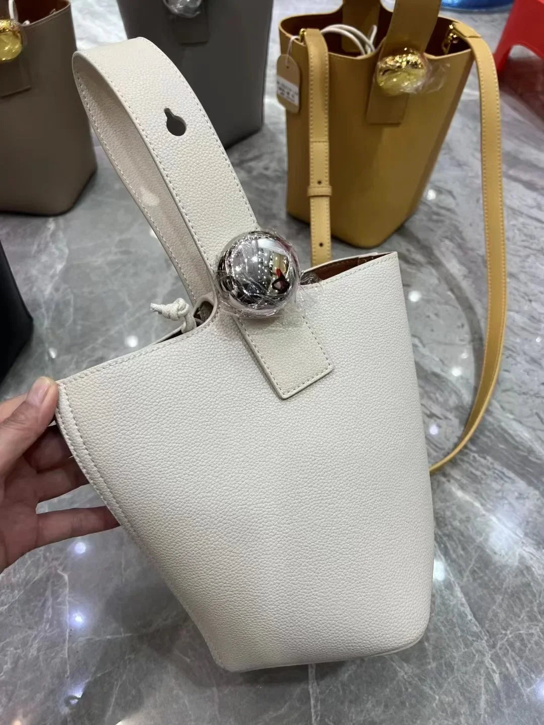 Ladies Large Capacity Leather Casual Shoulder Bag High Quality Bucket Bag Niche Design Lightweight Luxury High Quality