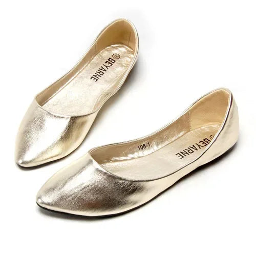 BEYARNEPlus Size Fashion Flats for Women  Pointed Toe Soft Outsole Flat Heel Shoes Single Street Fashion Flats Free Shipping