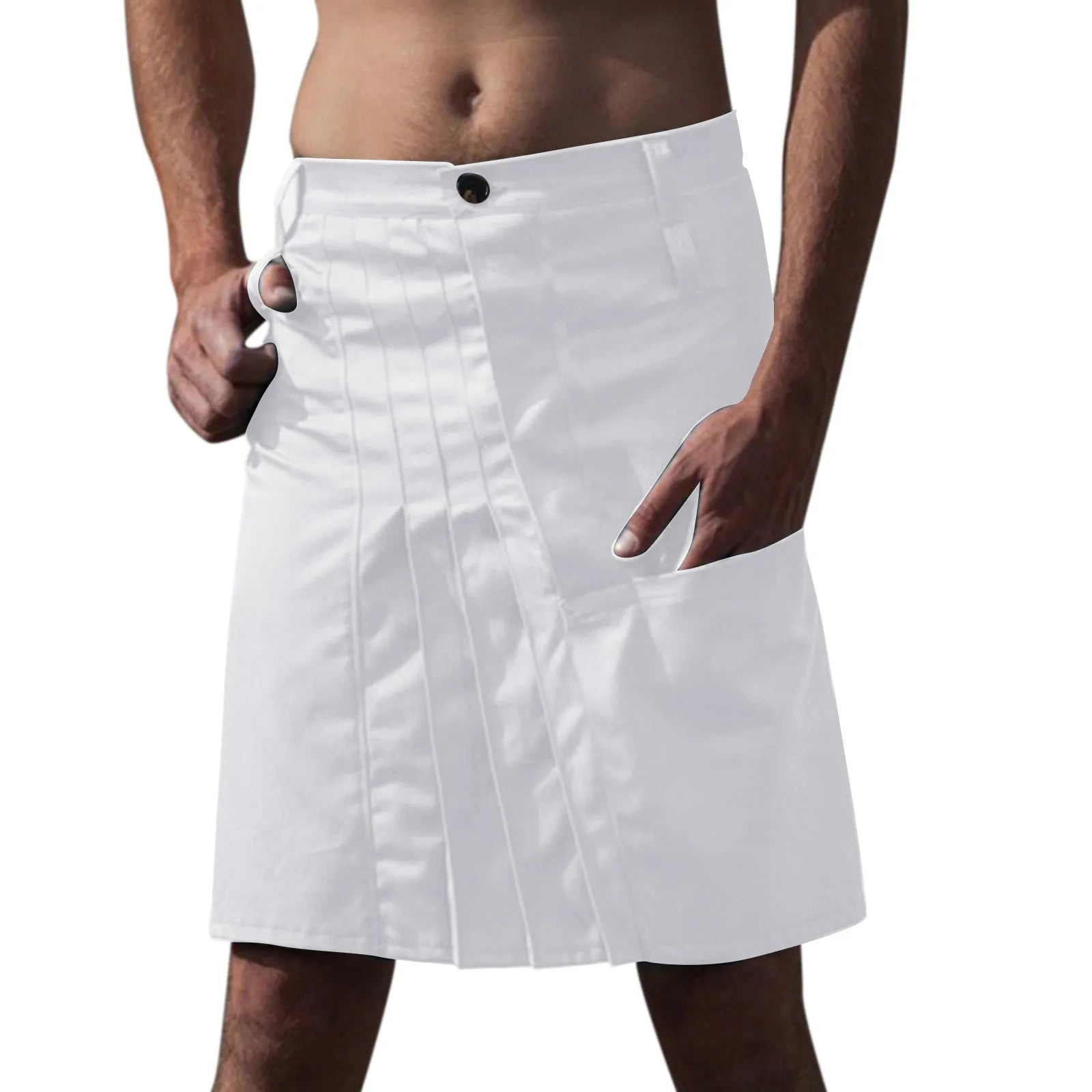 Clothing For Boys Pants Mens Trousers Male Fashion Casual Scottish Style Retro Solid Pocket Pleated Skirt Pantalones Hombre