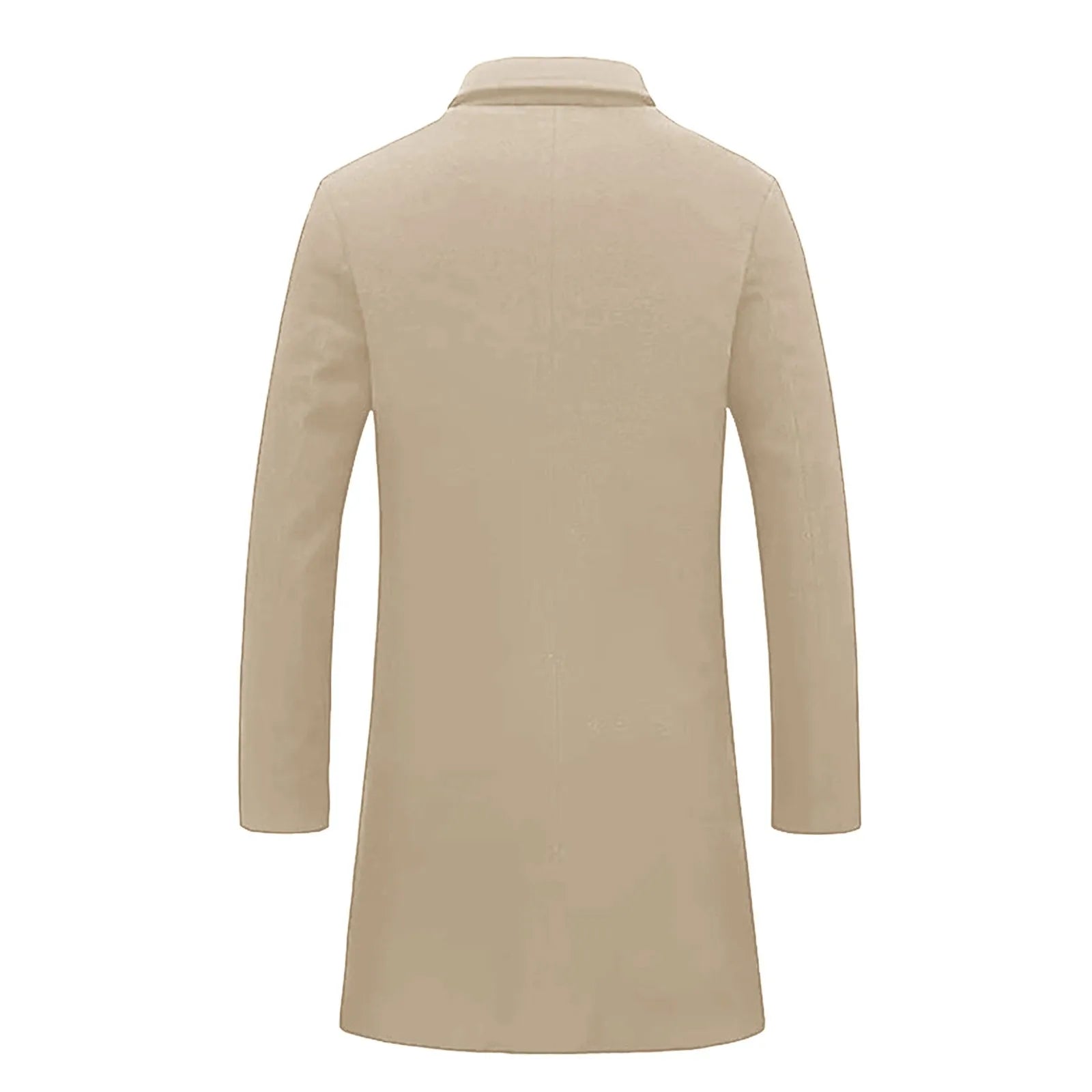 Woolen Mid Length Trench Coat Mens Fashion Jackets Men'S Coat Pocket Work Clothes Loose Fit Casual Long Sleeve Jacket Coat