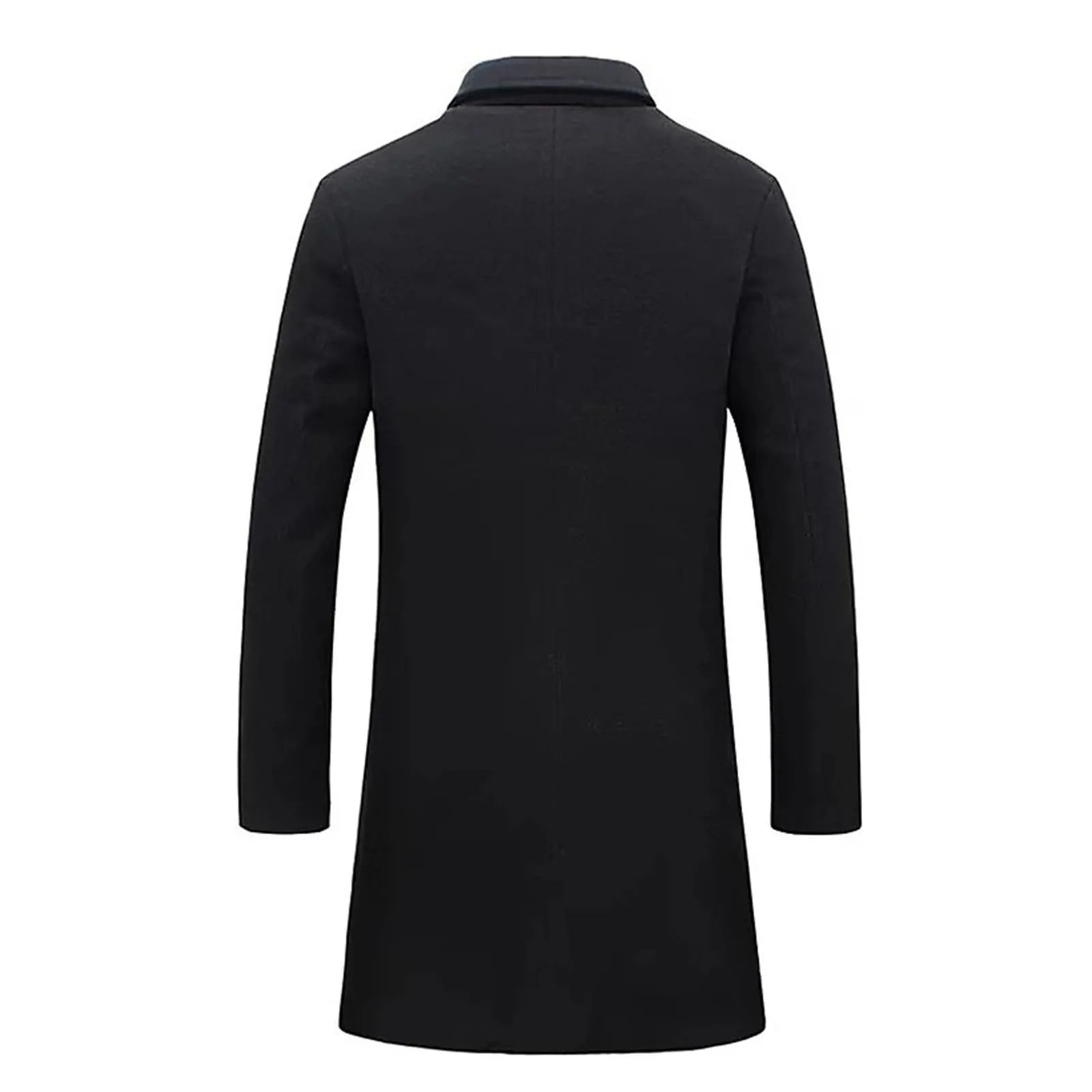 Woolen Mid Length Trench Coat Mens Fashion Jackets Men'S Coat Pocket Work Clothes Loose Fit Casual Long Sleeve Jacket Coat