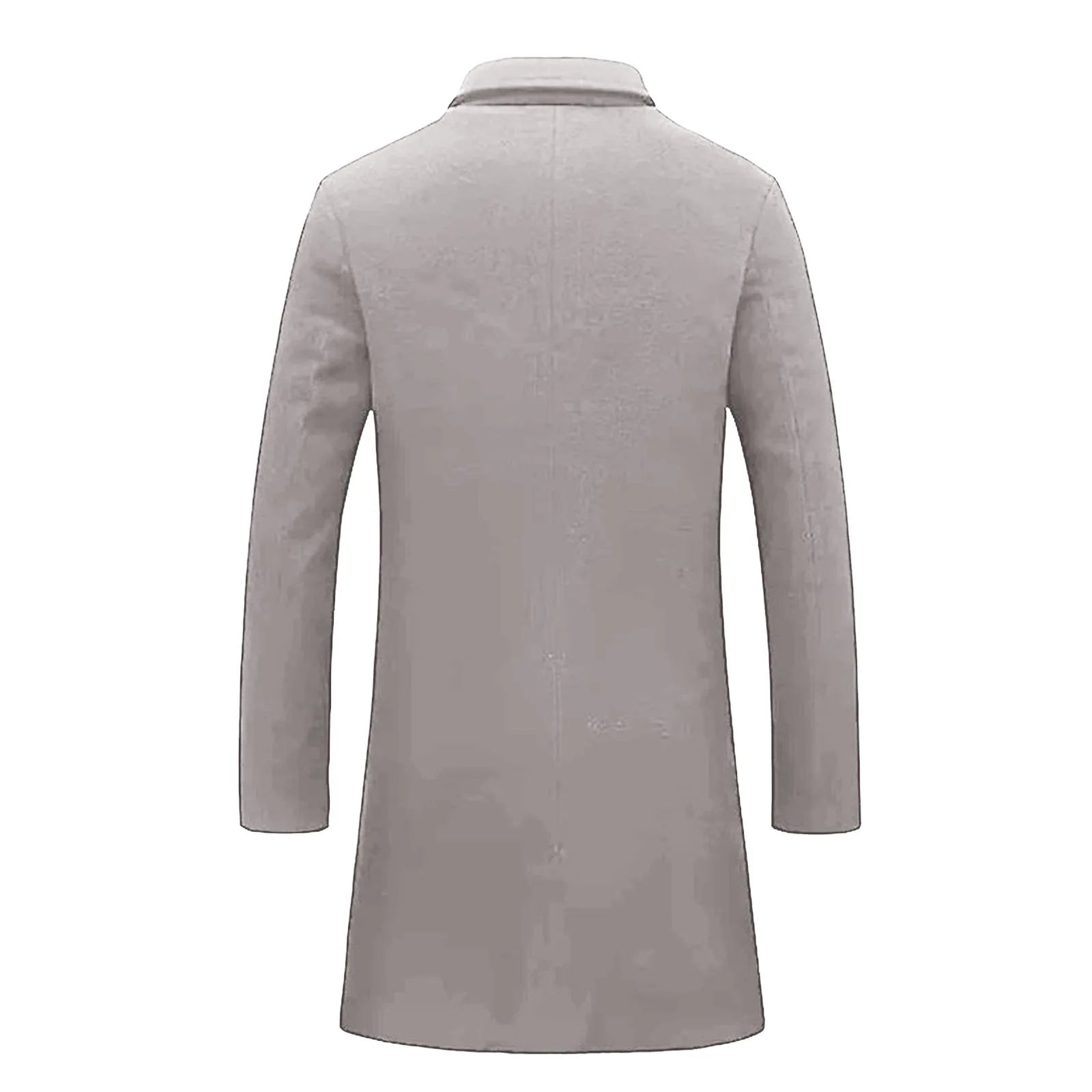 Woolen Mid Length Trench Coat Mens Fashion Jackets Men'S Coat Pocket Work Clothes Loose Fit Casual Long Sleeve Jacket Coat
