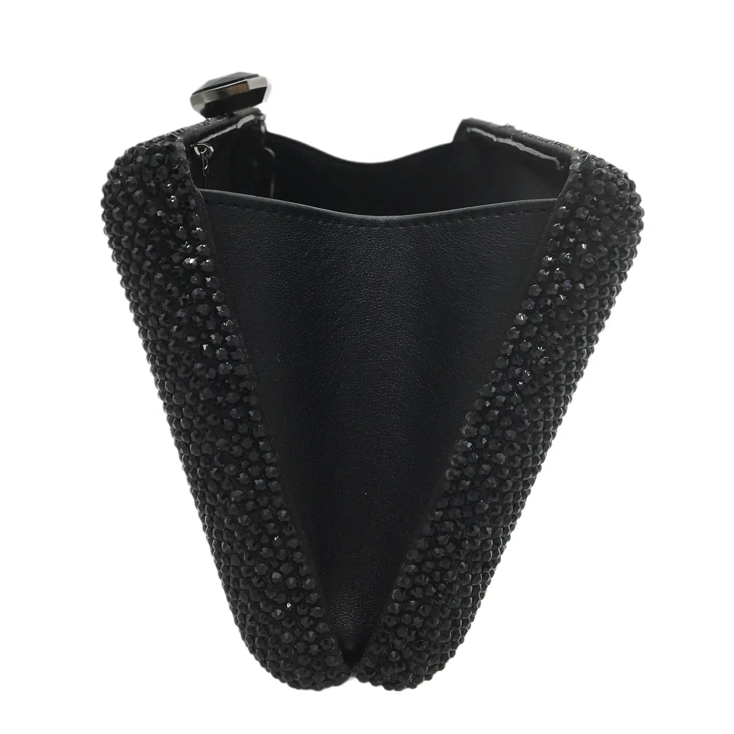 Boutique De FGG Women Black Crystal Clutch Evening Bags Wedding Bridal Rhinestone Box Handbags Party Dinner Diamond Clutch Purse