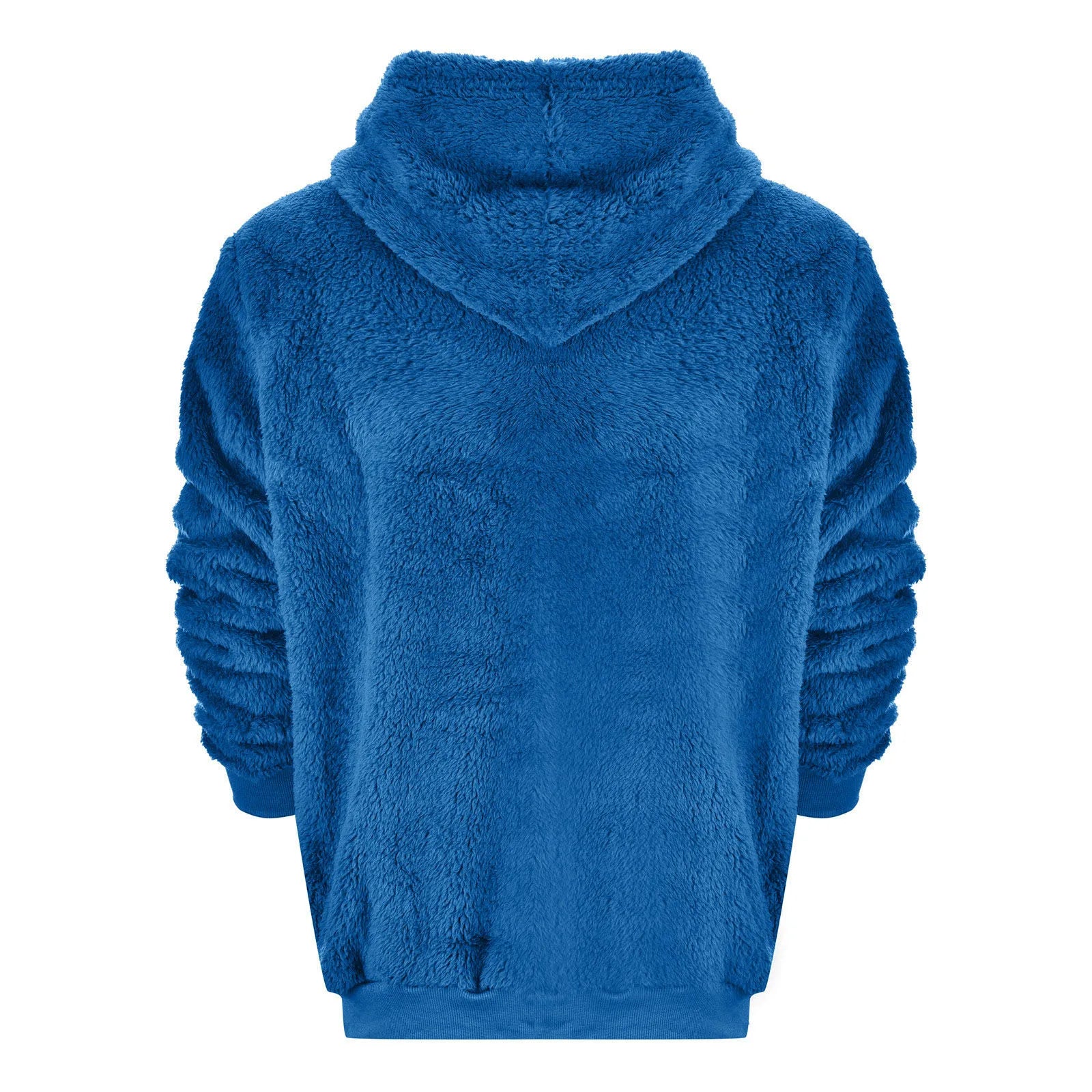 Man Autumn Plush Hoodie Sweatshirt Winter New Fuzzy Fleece Solid Color Letter Long Sleeve Pockets Hooded Sweatshirt Streetwear